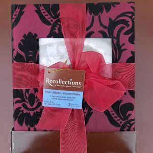 NEW Picture Frame Red & Black Velvet Silk Style Fabric 320 Photo Albums